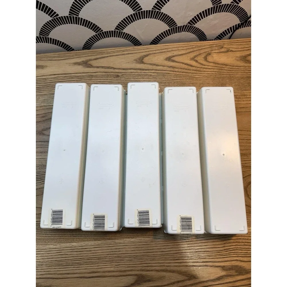 VTG Rubbermaid Drawer Organizer Set 5 White 2912 Plastic Bins Containers 12x3x2